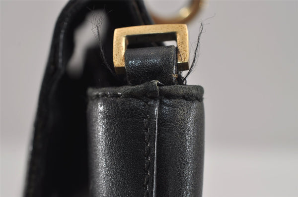 Authentic GUCCI Bamboo 2Way Shoulder Hand Bag Purse Leather Black 3318J