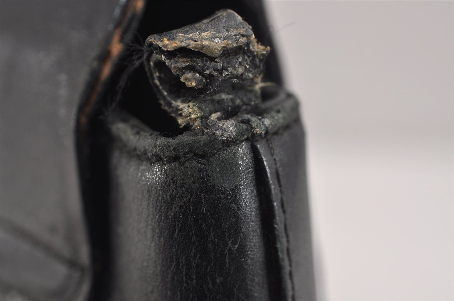 Authentic GUCCI Bamboo 2Way Shoulder Hand Bag Purse Leather Black 3318J