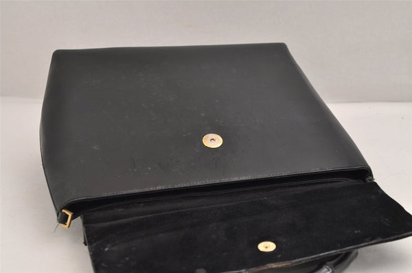 Authentic GUCCI Bamboo 2Way Shoulder Hand Bag Purse Leather Black 3318J