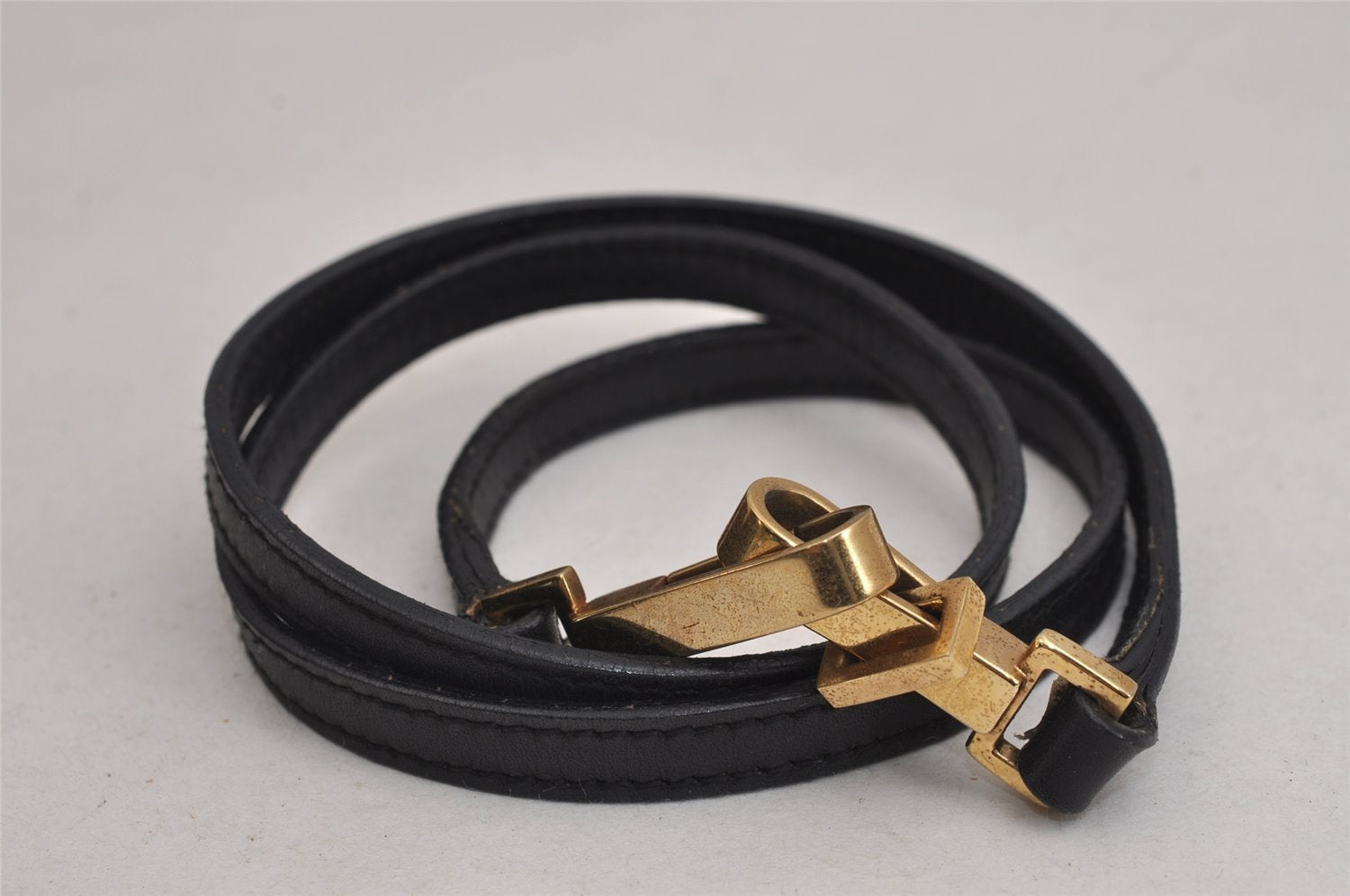 Authentic GUCCI Bamboo 2Way Shoulder Hand Bag Purse Leather Black 3318J