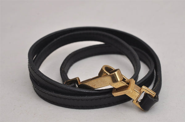 Authentic GUCCI Bamboo 2Way Shoulder Hand Bag Purse Leather Black 3318J