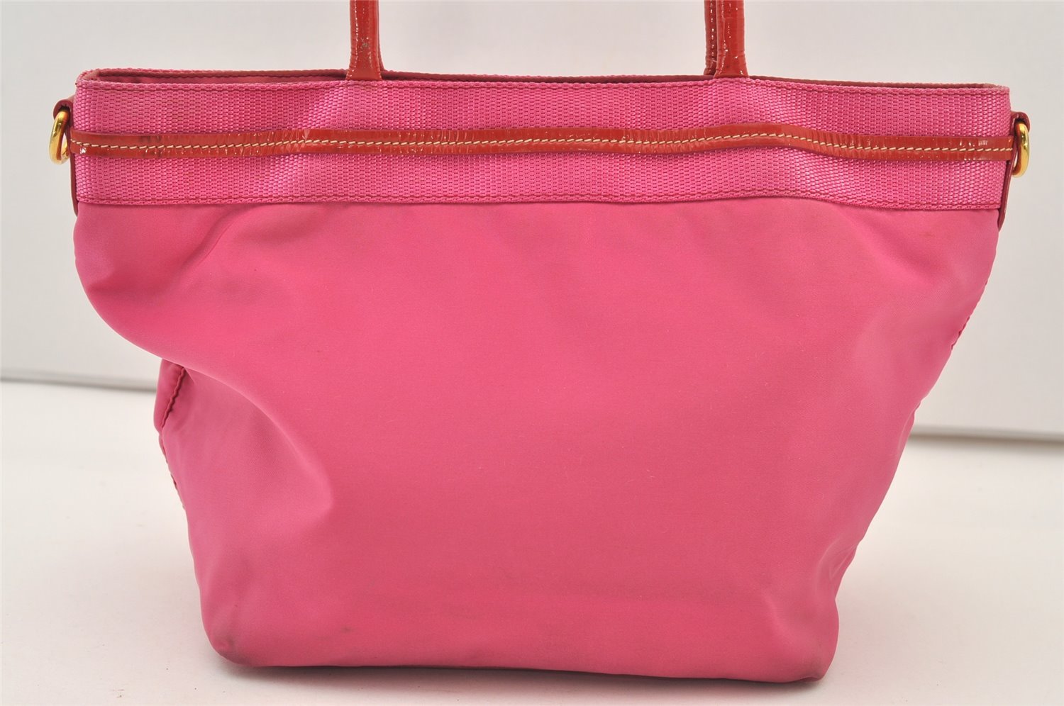 Authentic PRADA Nylon Tessuto Enamel 2Way Shoulder Tote Bag BN1756 Pink 3319J