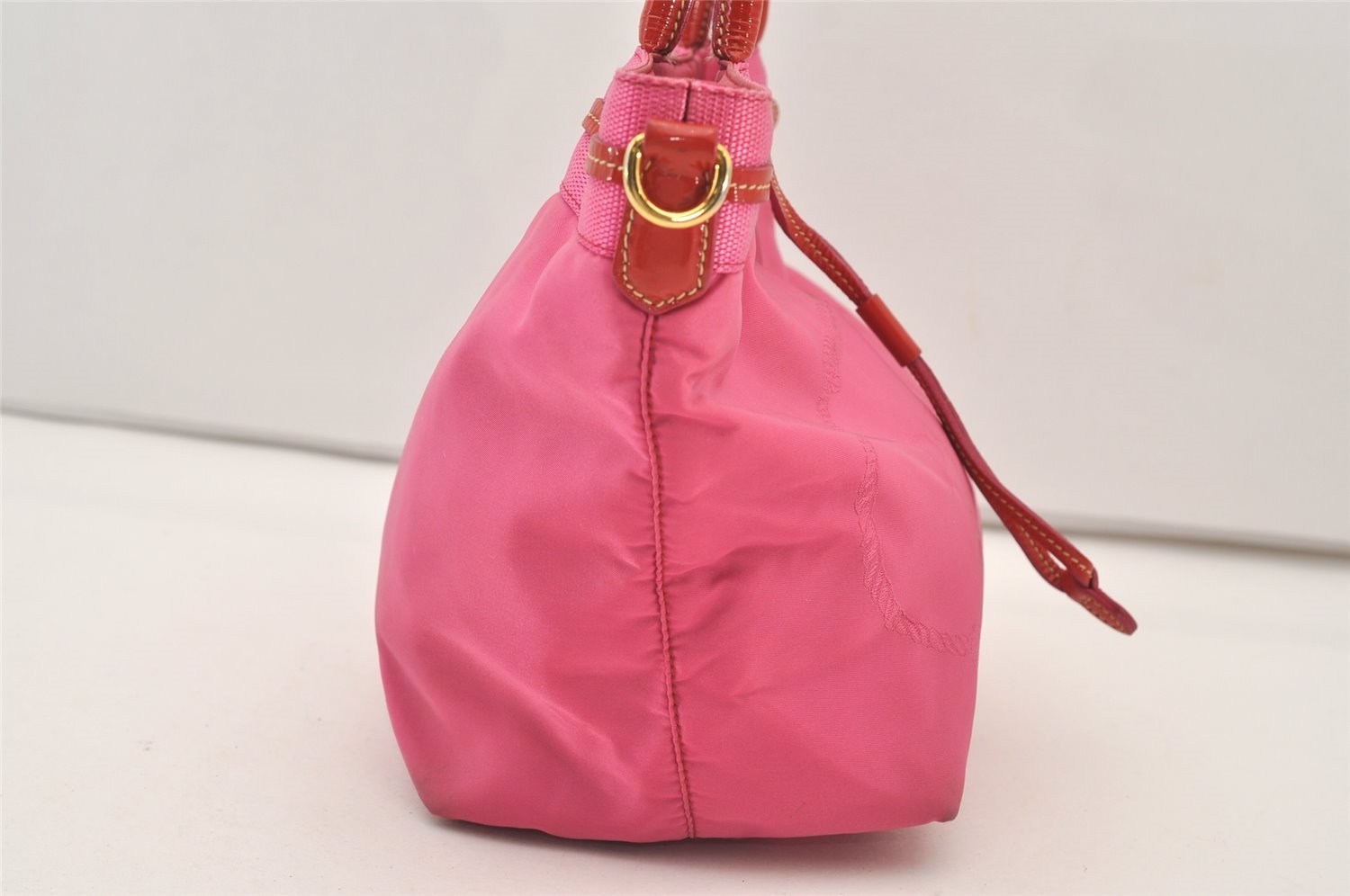 Authentic PRADA Nylon Tessuto Enamel 2Way Shoulder Tote Bag BN1756 Pink 3319J