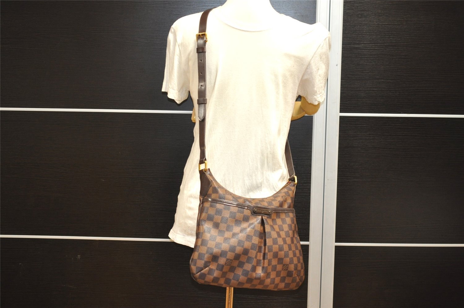 Authentic Louis Vuitton Damier Bloomsbury PM Shoulder Cross Bag N42251 LV 3321I