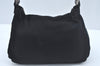 Authentic FENDI Mamma Baguette Shoulder Hand Bag Jersey Leather Black Junk 3321J