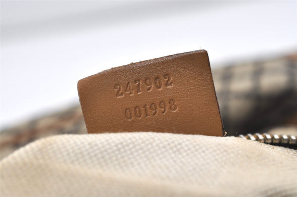 Authentic GUCCI Diamante Sukey 2Way Tote Bag Canvas Leather 247902 Brown 3322J