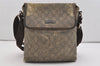Authentic GUCCI Shoulder Cross Body Bag Purse GG PVC Leather 223666 Brown 3323J