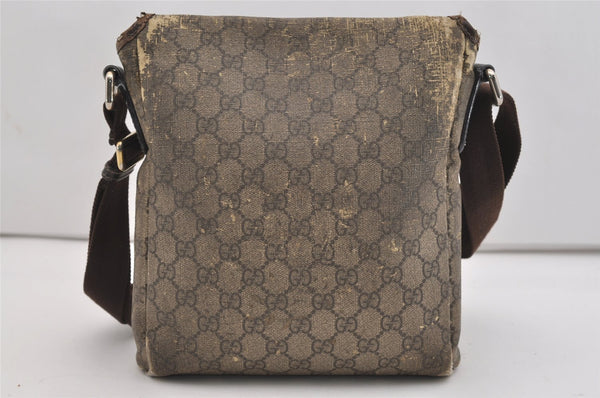 Authentic GUCCI Shoulder Cross Body Bag Purse GG PVC Leather 223666 Brown 3323J