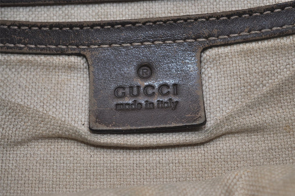 Authentic GUCCI Shoulder Cross Body Bag Purse GG PVC Leather 223666 Brown 3323J
