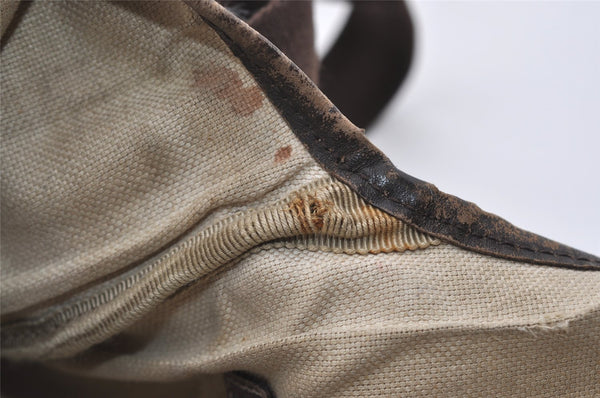 Authentic GUCCI Shoulder Cross Body Bag Purse GG PVC Leather 223666 Brown 3323J