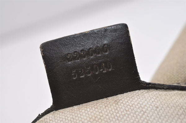 Authentic GUCCI Shoulder Cross Body Bag Purse GG PVC Leather 223666 Brown 3323J