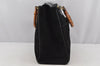 Authentic GUCCI Vintage Bamboo 2Way Shoulder Hand Bag Suede Leather Black 3324J