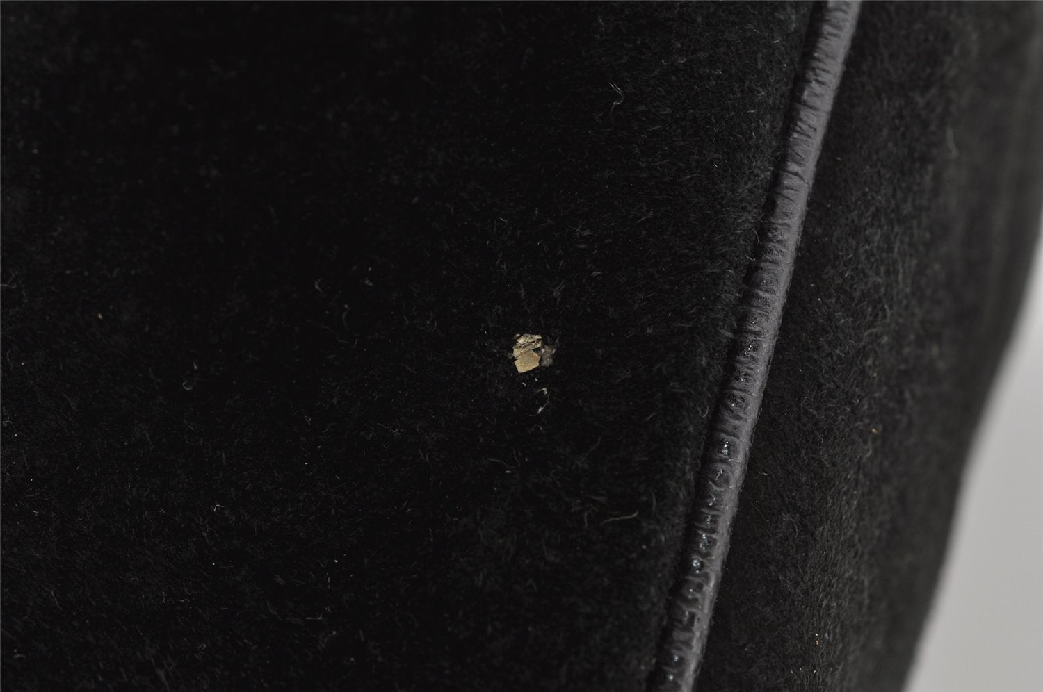 Authentic GUCCI Vintage Bamboo 2Way Shoulder Hand Bag Suede Leather Black 3324J