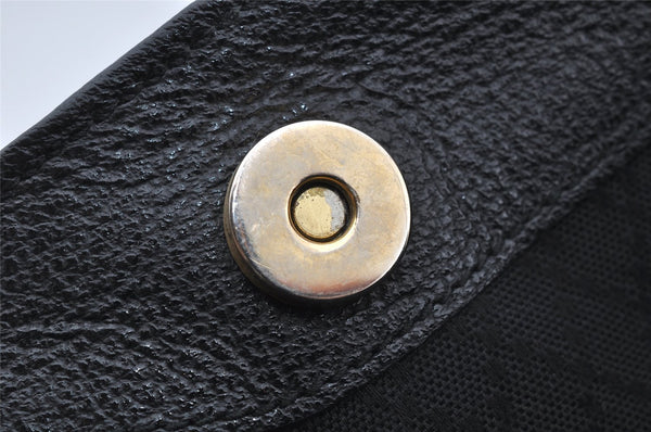 Authentic GUCCI Vintage Bamboo 2Way Shoulder Hand Bag Suede Leather Black 3324J