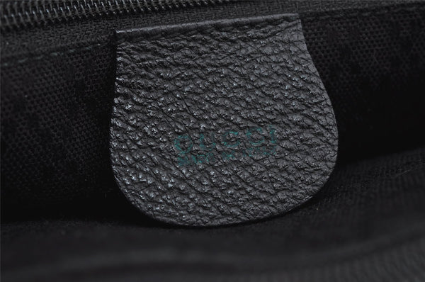 Authentic GUCCI Vintage Bamboo 2Way Shoulder Hand Bag Suede Leather Black 3324J