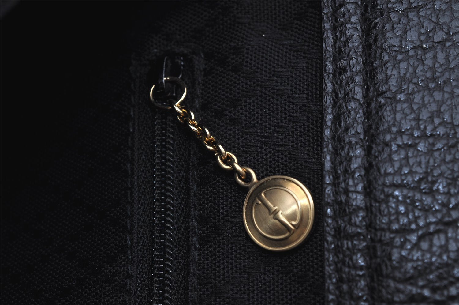 Authentic GUCCI Vintage Bamboo 2Way Shoulder Hand Bag Suede Leather Black 3324J