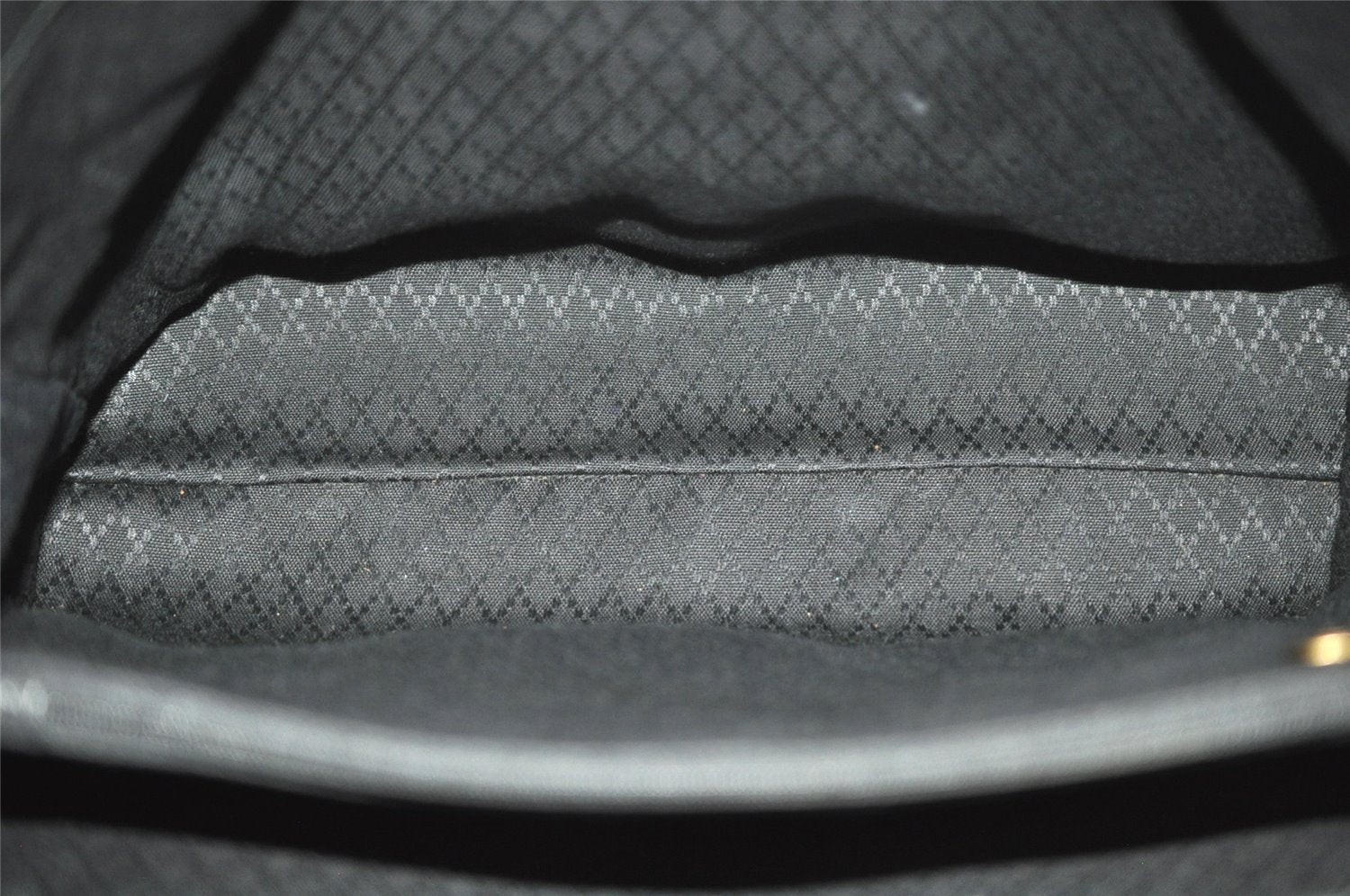 Authentic GUCCI Vintage Bamboo 2Way Shoulder Hand Bag Suede Leather Black 3324J