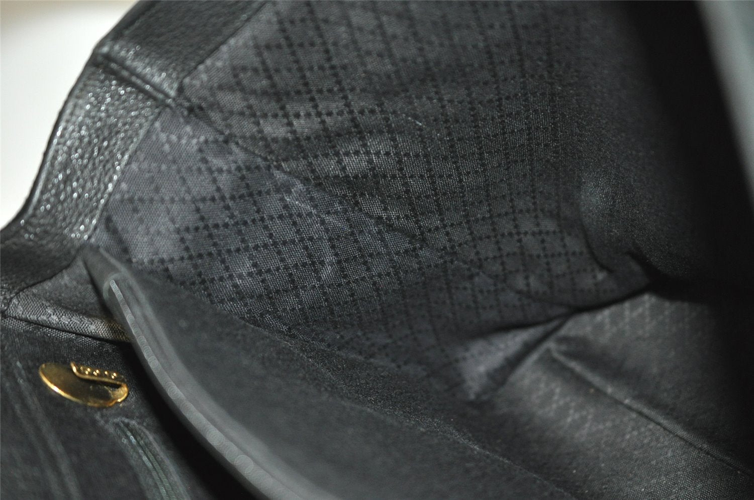 Authentic GUCCI Vintage Bamboo 2Way Shoulder Hand Bag Suede Leather Black 3324J