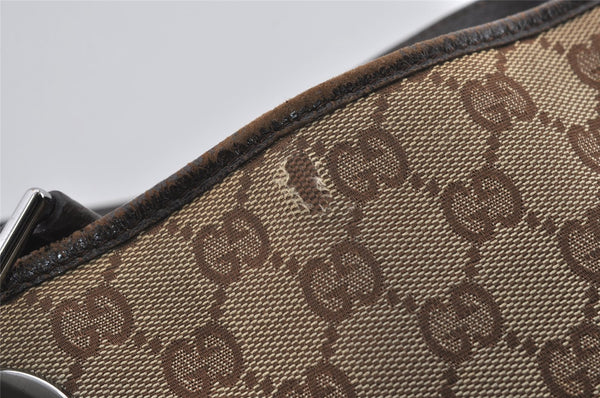 Authentic GUCCI Eclipse Shoulder Tote Bag GG Canvas Leather 120836 Brown 3325I