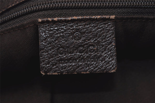 Authentic GUCCI Eclipse Shoulder Tote Bag GG Canvas Leather 120836 Brown 3325I