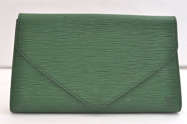Authentic Louis Vuitton Epi Arts Deco Clutch Bag Green M52644 LV 3327K