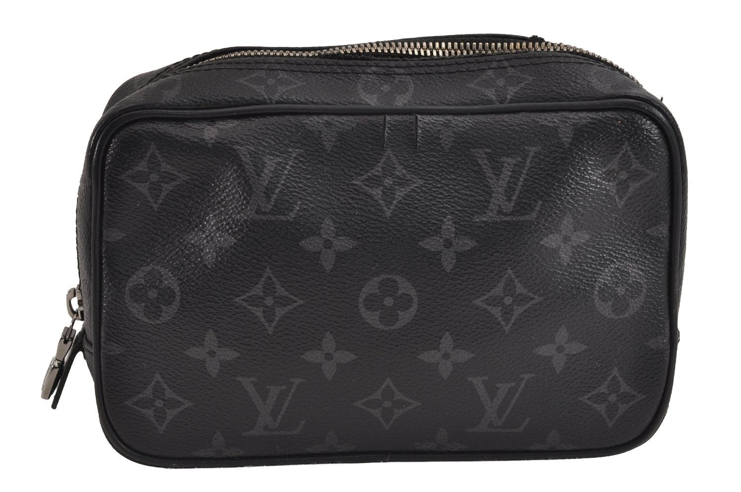 Auth Louis Vuitton Monogram Eclipse Trousse Toilette PM Clutch Bag Junk 3330J