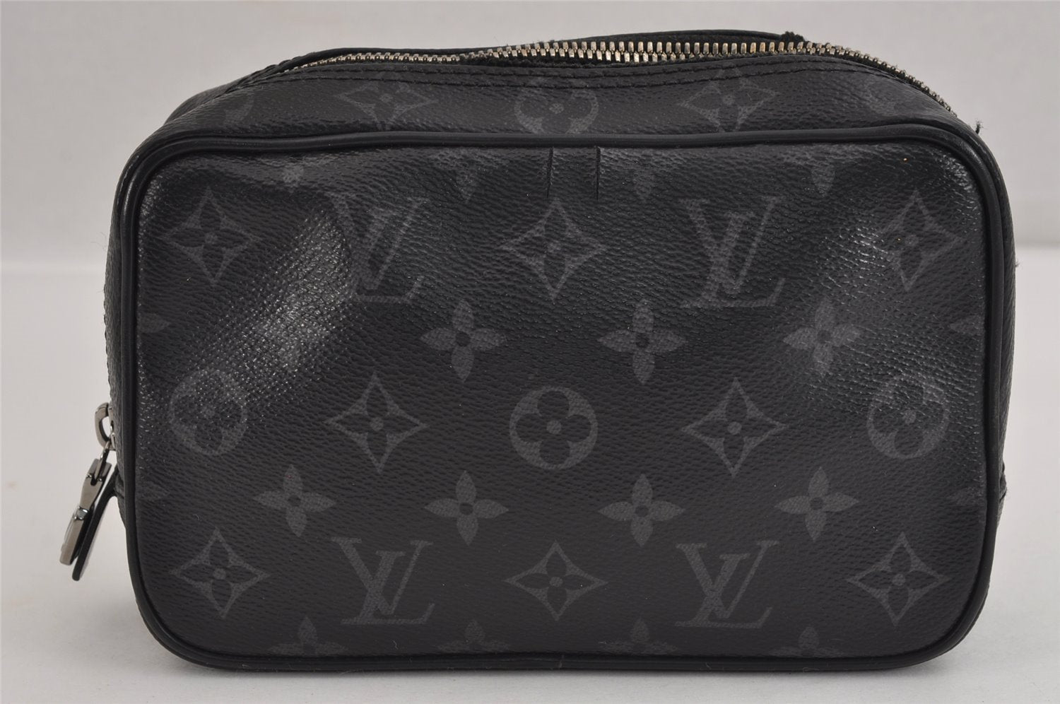 Auth Louis Vuitton Monogram Eclipse Trousse Toilette PM Clutch Bag Junk 3330J