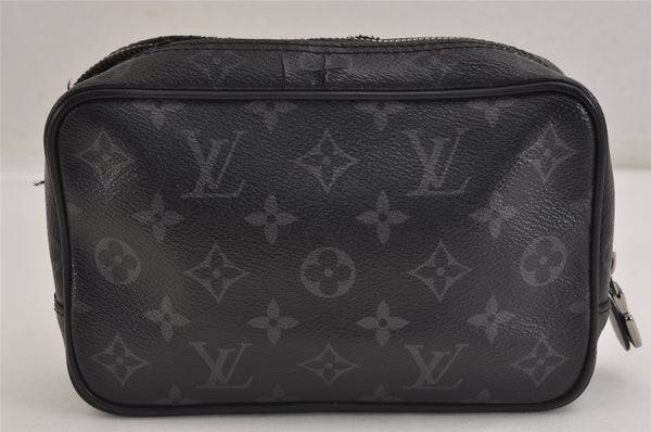 Auth Louis Vuitton Monogram Eclipse Trousse Toilette PM Clutch Bag Junk 3330J