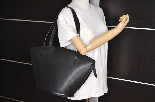 Auth Louis Vuitton Epi Saint Jacques Shopping Shoulder Bag Black M52262 LV 3332I
