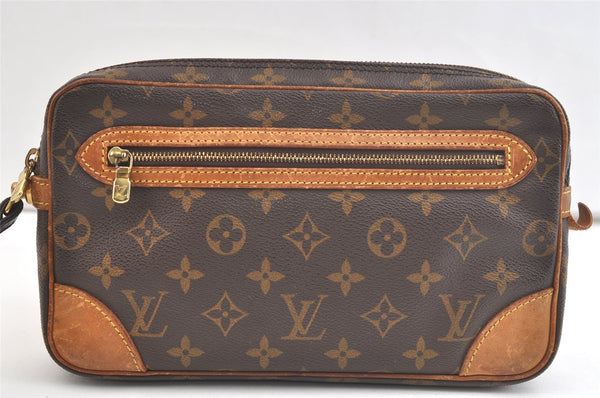 Authentic Louis Vuitton Monogram Marly Dragonne GM M51825 Clutch Hand Bag 3332K