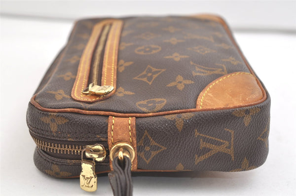 Authentic Louis Vuitton Monogram Marly Dragonne GM M51825 Clutch Hand Bag 3332K