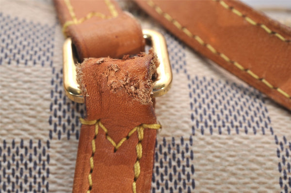 Authentic Louis Vuitton Damier Azur Totally PM Tote Bag White N41280 LV 3335I