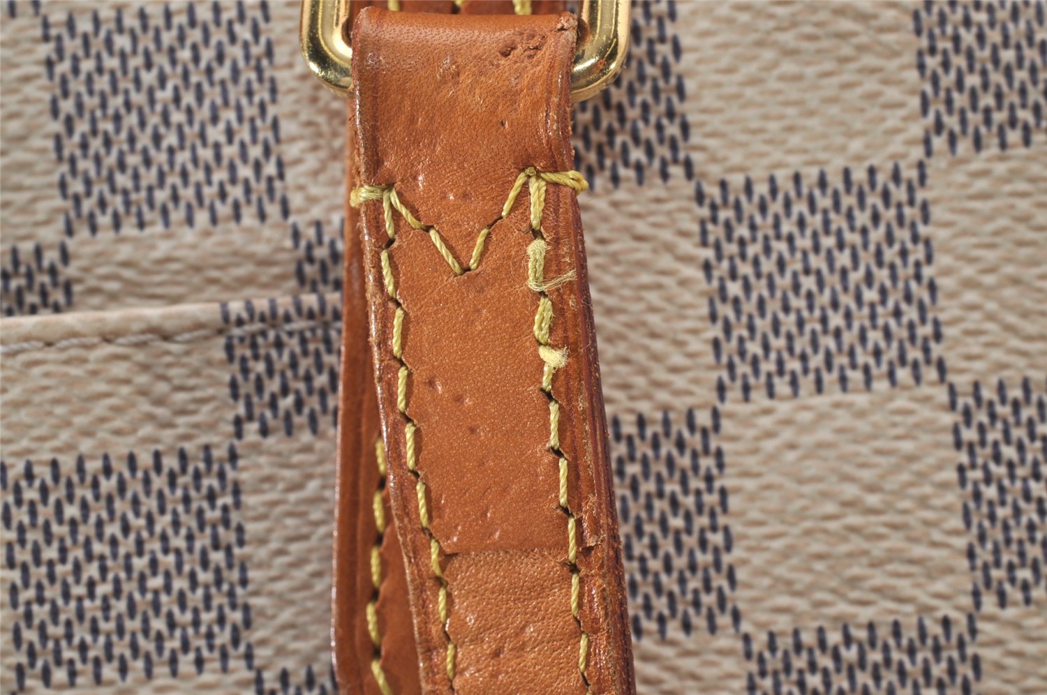 Authentic Louis Vuitton Damier Azur Totally PM Tote Bag White N41280 LV 3335I