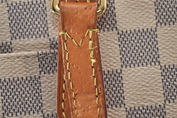 Authentic Louis Vuitton Damier Azur Totally PM Tote Bag White N41280 LV 3335I