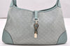 Authentic GUCCI Square GG Kandinsky Shoulder Bag Suede Leather Light Blue 3336K