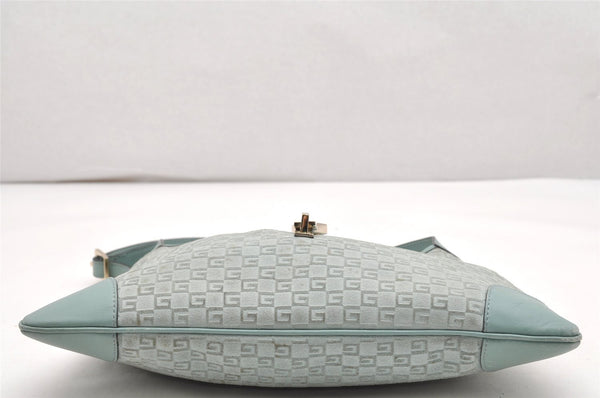 Authentic GUCCI Square GG Kandinsky Shoulder Bag Suede Leather Light Blue 3336K