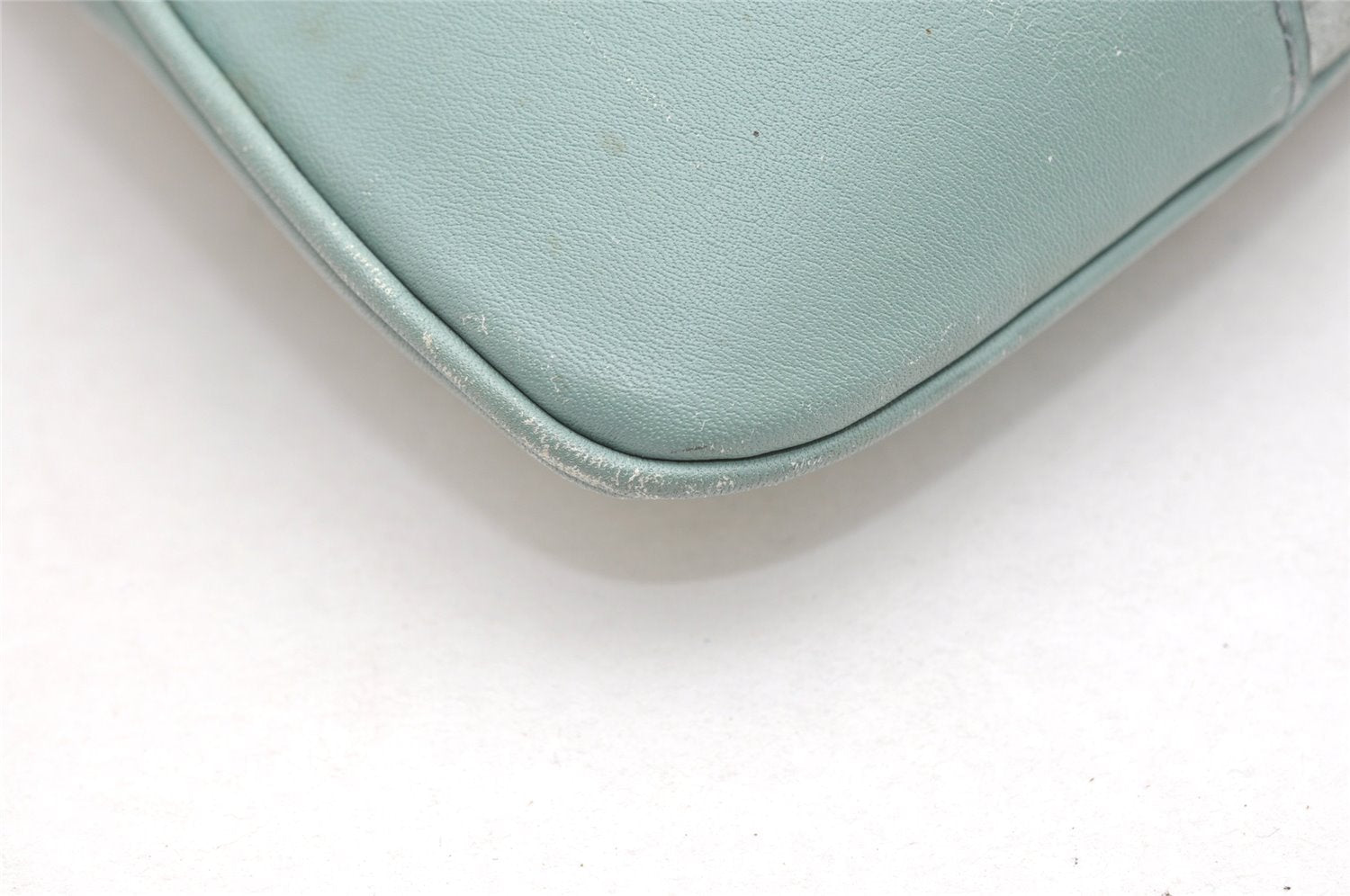Authentic GUCCI Square GG Kandinsky Shoulder Bag Suede Leather Light Blue 3336K