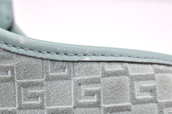 Authentic GUCCI Square GG Kandinsky Shoulder Bag Suede Leather Light Blue 3336K