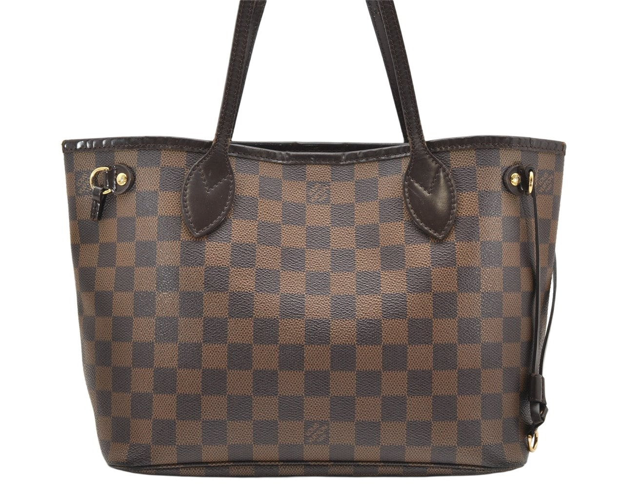 Authentic Louis Vuitton Damier Neverfull PM Shoulder Tote Bag N51109 LV 3342K