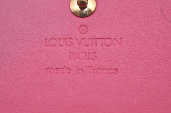 Auth Louis Vuitton Vernis Porte Monnaie Billets Cartes Credit Wallet Pink 3344I