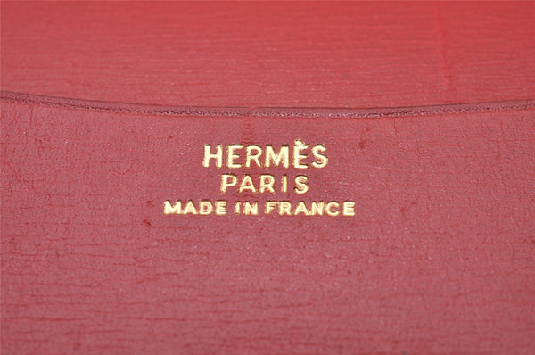 Authentic HERMES Vintage Agenda GM Notebook Cover Day Planner Leather Red 3345I