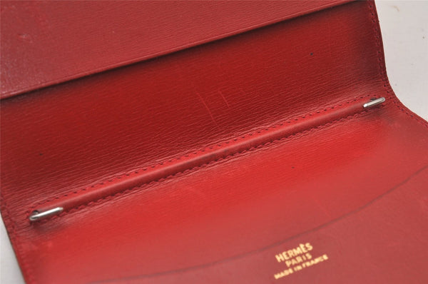 Authentic HERMES Vintage Agenda GM Notebook Cover Day Planner Leather Red 3345I