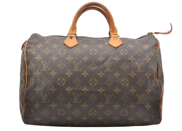 Authentic Louis Vuitton Monogram Speedy 35 Hand Boston Bag M41524 LV 3345K