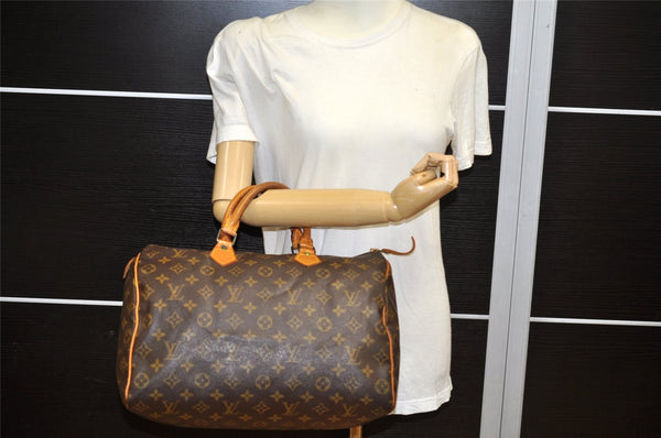 Authentic Louis Vuitton Monogram Speedy 35 Hand Boston Bag M41524 LV 3345K