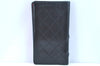 Authentic CHANEL Calf Skin Cambon Line CC Logo Bifold Long Wallet Black 3346I