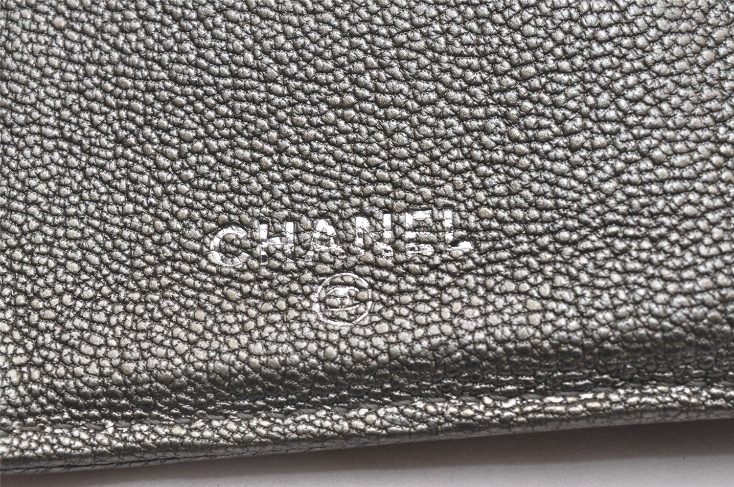 Authentic CHANEL Calf Skin Bicolore Vintage Long Wallet Purse Beige CC 3347I