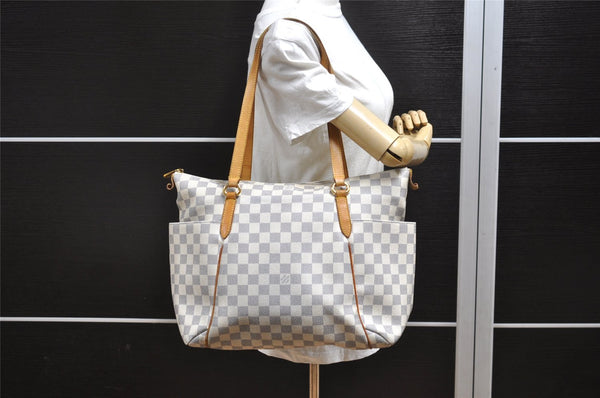 Authentic Louis Vuitton Damier Azur Totally MM Tote Bag N51262 LV 3351I