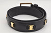 Authentic Salvatore Ferragamo Vara Vintage Leather Belt 26.4-28.3" Black 3351K