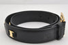 Authentic Salvatore Ferragamo Vara Vintage Leather Belt 26.4-28.3" Black 3351K