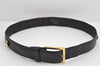 Authentic Salvatore Ferragamo Vara Vintage Leather Belt 26.4-28.3" Black 3351K